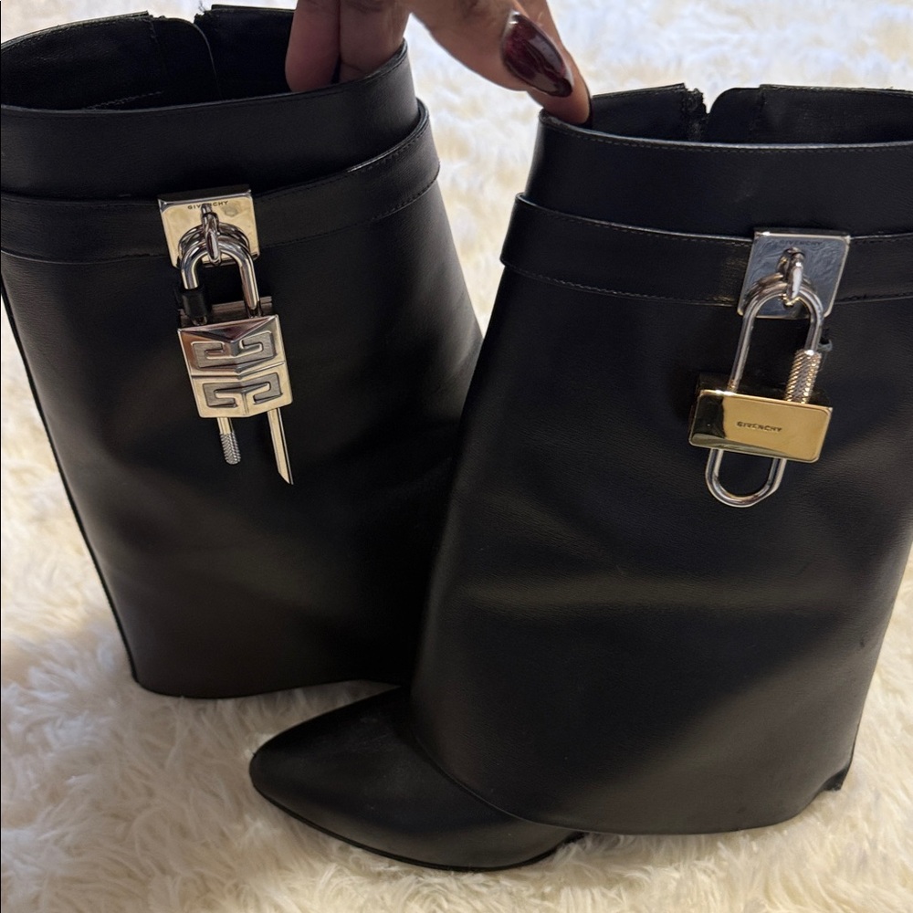 Givenchy Black Ankle Boots with Silver Accents